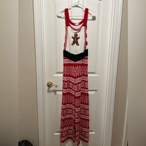 Women’s Christmas Overalls, Gingergread Man, Size small